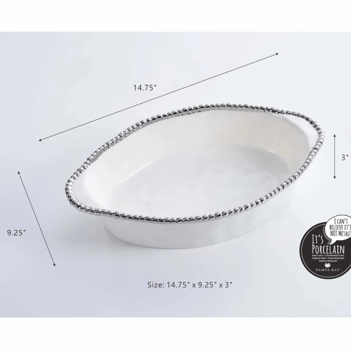 Decor Accents>Roger's Gardens Argentinian Salerno Oval Baking Dish