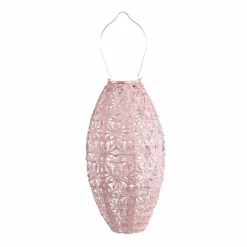 Garden Accents + Bird Feeders>Roger's Gardens Blush Solar Pod Lantern - 15"