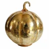 Halloween Decor>Roger's Gardens Champagne Copper Pumpkin - 5" Tall To 9.5" Tall