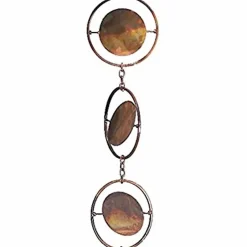 Garden Accents + Bird Feeders>Roger's Gardens Flamed Circles Hanging Rain Chain