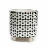 Decor Accents>Roger's Gardens Footed Black & Cream Planter