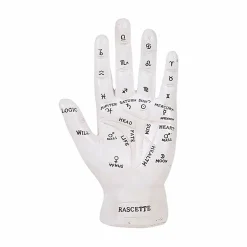 Halloween Decor>Roger's Gardens Fortune Teller's Palm - White - 7" Tall
