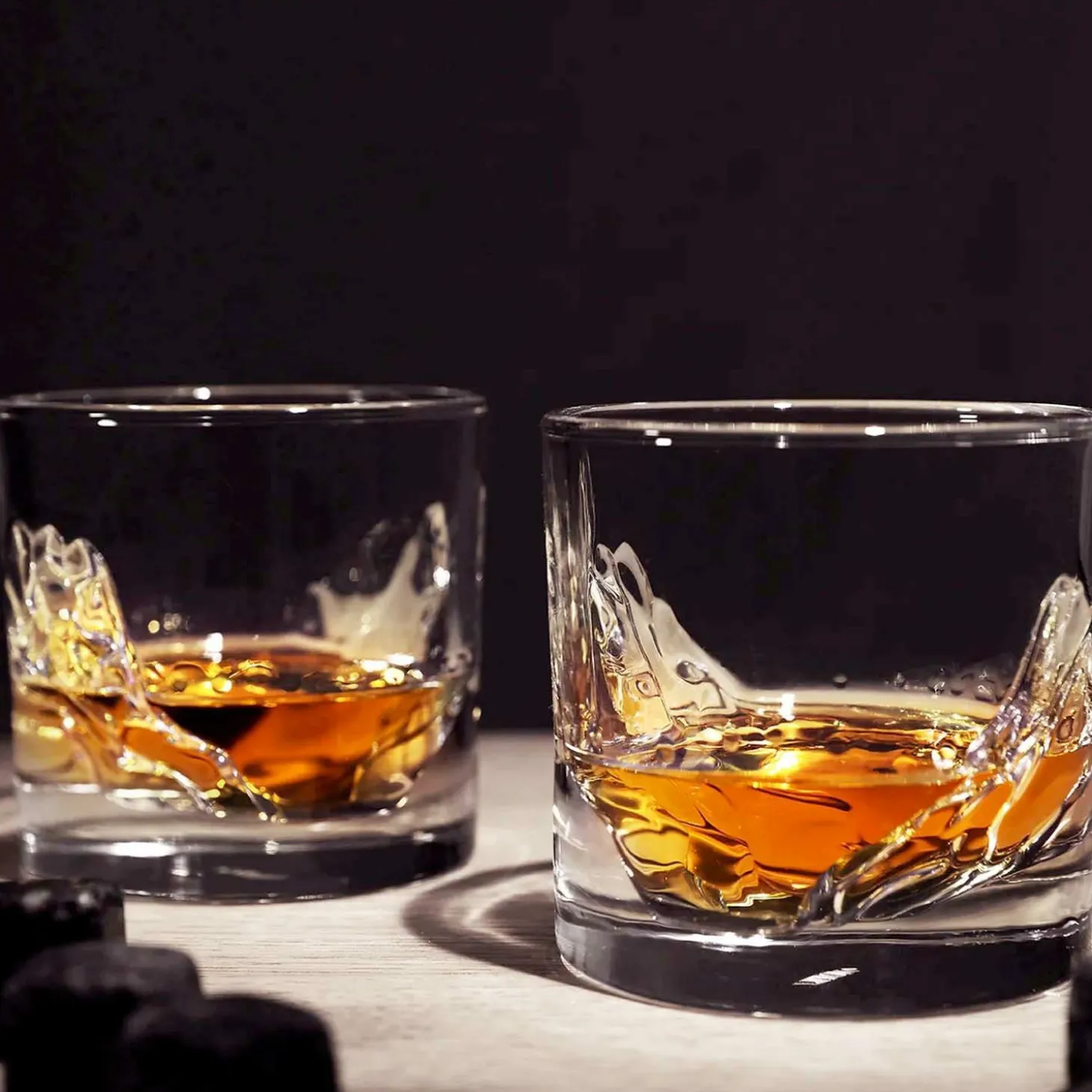 Glassware>Roger's Gardens Grand Canyon Crystal Whiskey Glasses - Set Of 2