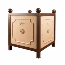 Pottery + Planters + Containers>Roger's Gardens Ivory Color Glazed Orange Container