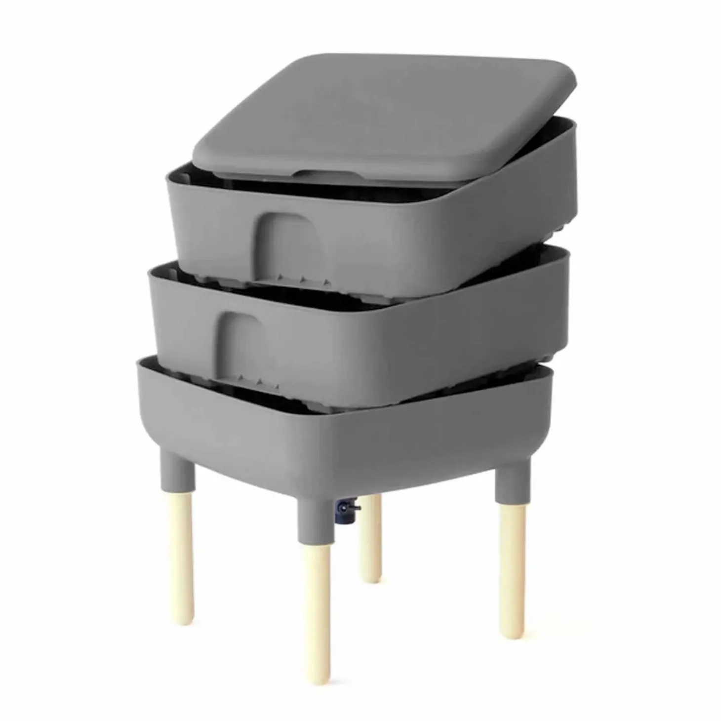 Garden Gloves + Tools + Accessories>Roger's Gardens Living Composter - Grey