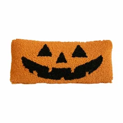 Halloween Decor>Roger's Gardens Pumpkin Hook Pillow - 12" X 5"