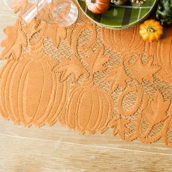 Halloween Decor>Roger's Gardens Pumpkin Vine Table Runner - 14" X 60"