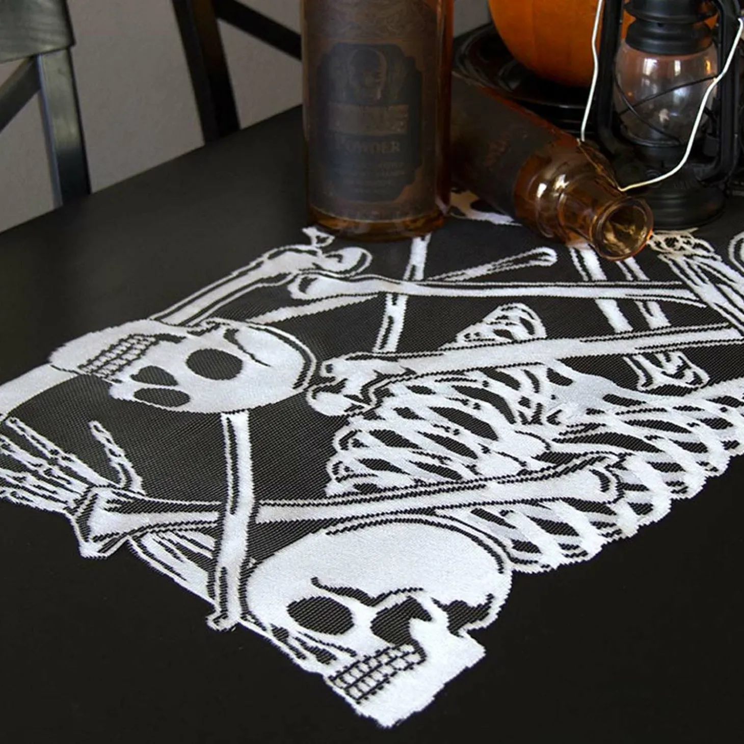 Halloween Decor>Roger's Gardens Rest In Peace Table Runner - 60" X 20"