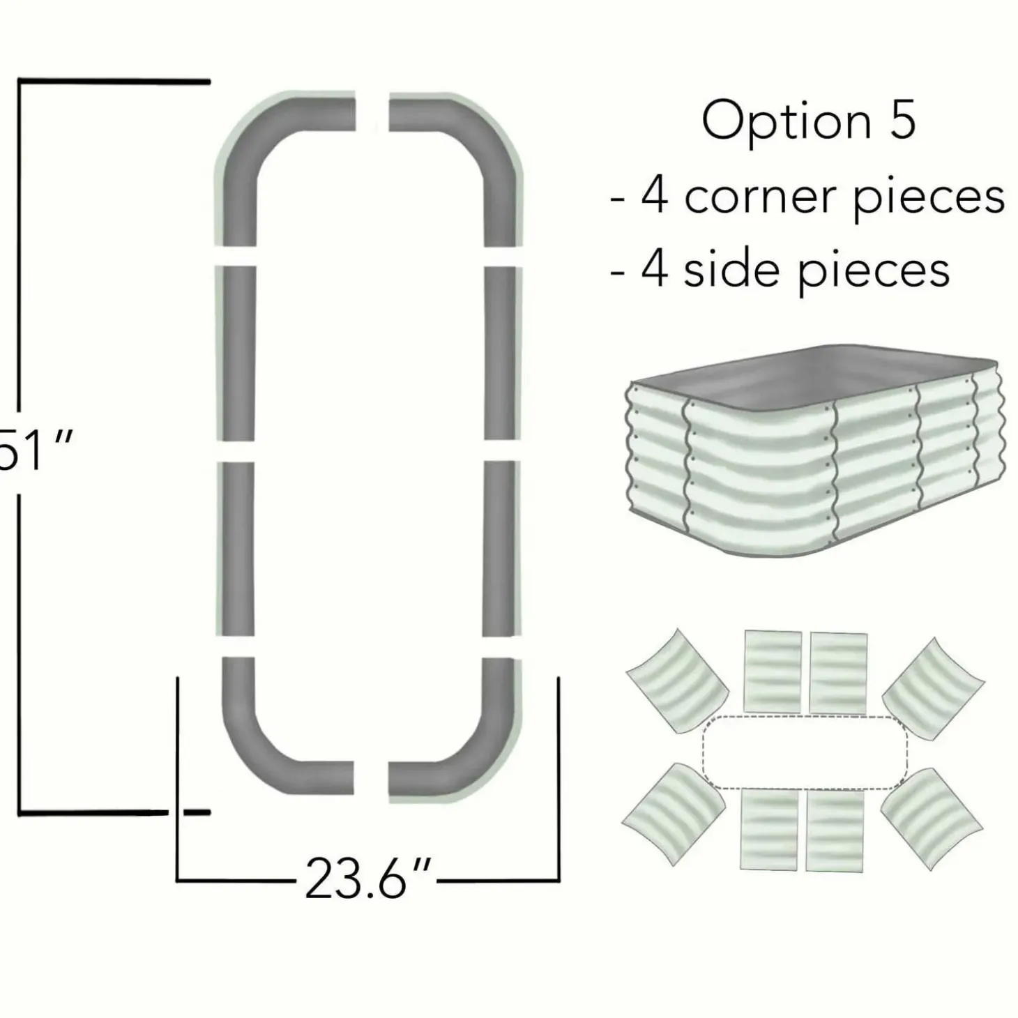 Pottery + Planters + Containers>Roger's Gardens Space-Friendly Metal Raised Bed - Multiple Sizes