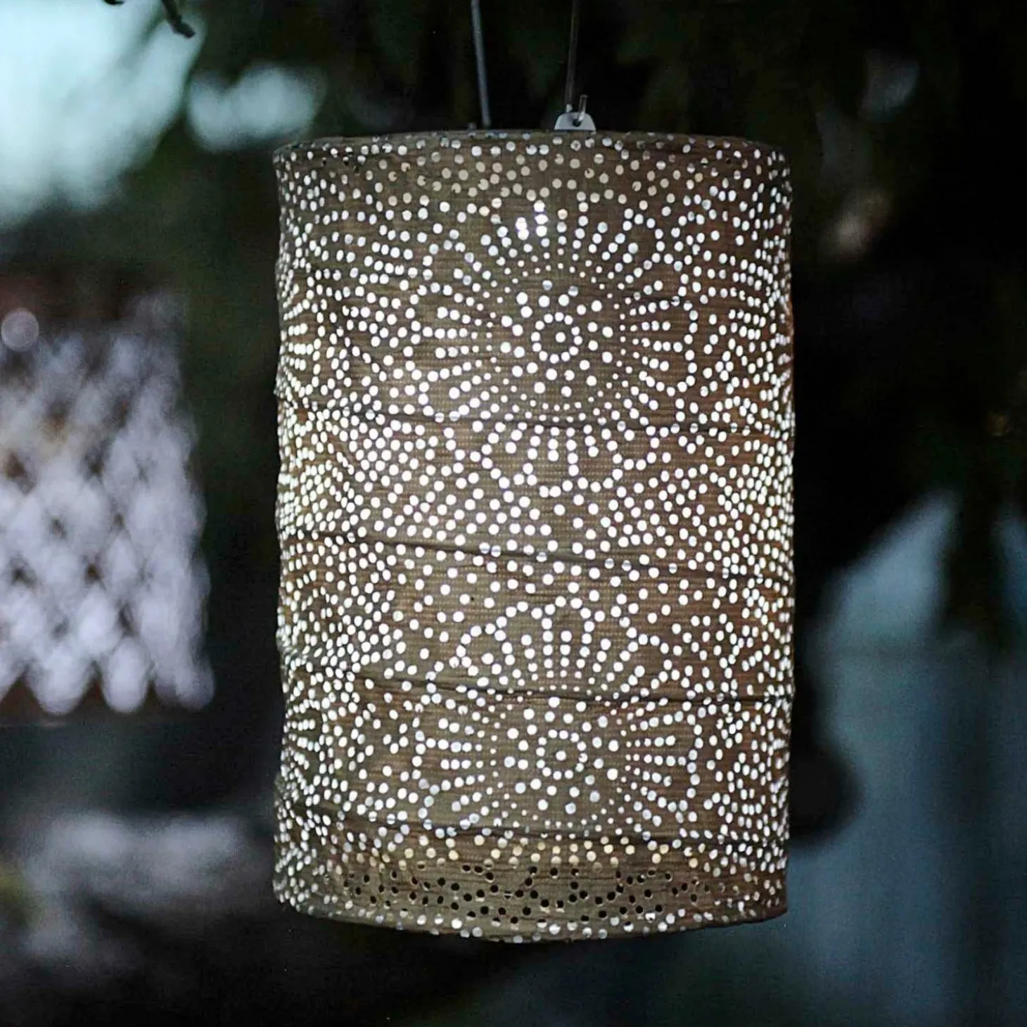 Garden Accents + Bird Feeders>Roger's Gardens Stella Cylinder Bronze Lantern - 7.5"