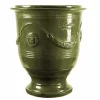 Pottery + Planters + Containers>Roger's Gardens Traditional French Glazed Anduze Green Vase