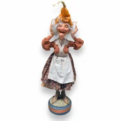Halloween Decor>Roger's Gardens Witch With Gourd Hat - 19" Tall